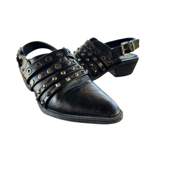 Vintage Havana Kira Black Studded Slingback Mules size 5.5 - Picture 1 of 13
